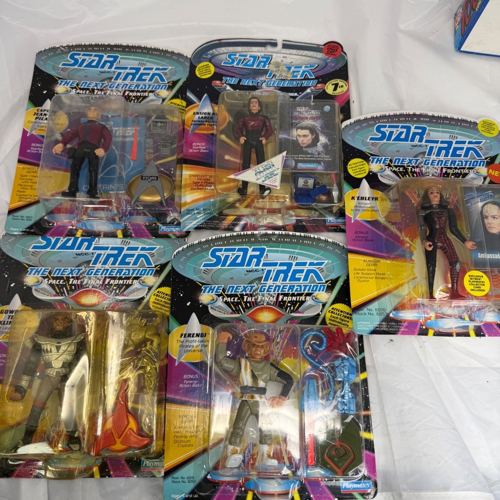 Star Trek The Next Generation Playmates Action Figure Lot Picard Ro Ferengi 5pc
